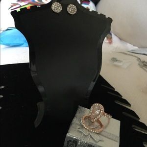 Sterling silver 18 karat inlay gold set